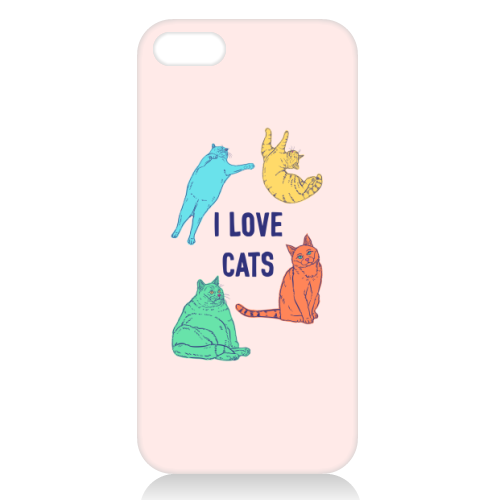 Colourful I Love Cats - unique phone case by Adam Regester