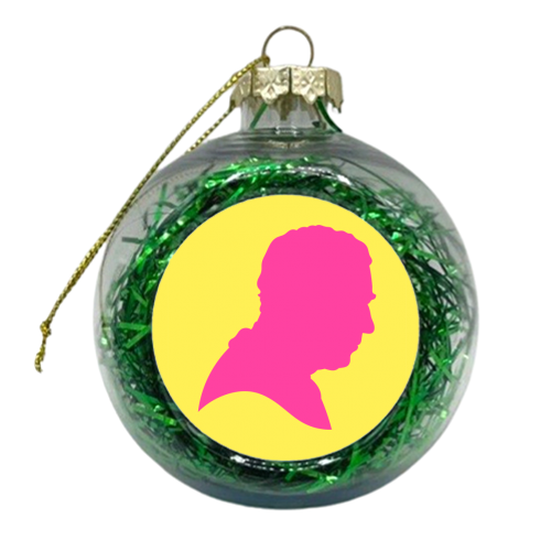 Colourful King Charles Silhouette Portrait - xmas bauble by Adam Regester