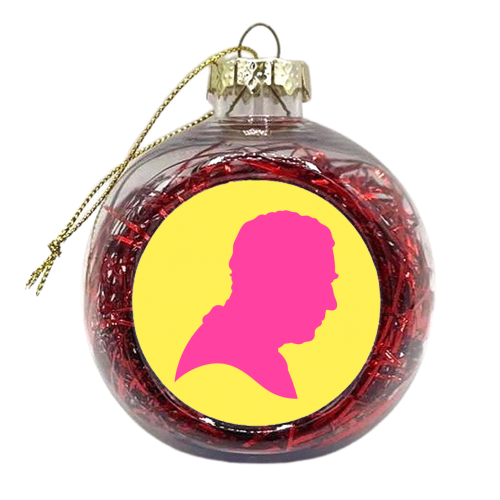 Colourful King Charles Silhouette Portrait - xmas bauble by Adam Regester