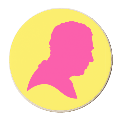 Colourful King Charles Silhouette Portrait - personalised beer coaster by Adam Regester