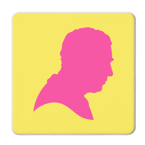 Colourful King Charles Silhouette Portrait - personalised beer coaster by Adam Regester