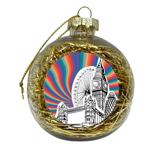 Colourful London Buildings - xmas bauble by The Yellow Box