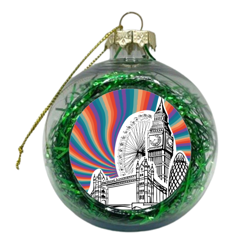 Colourful London Buildings - xmas bauble by The Yellow Box