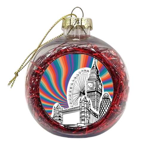 Colourful London Buildings - xmas bauble by The Yellow Box