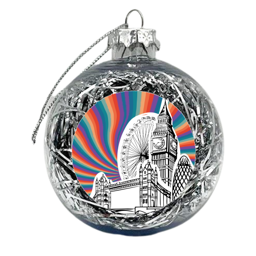 Colourful London Buildings - xmas bauble by The Yellow Box