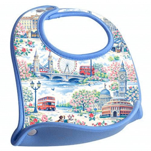 Colourful London Toile - feeding bib by Ms Doodle