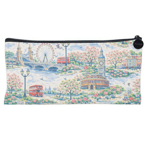 Colourful London Toile - flat pencil case by Ms Doodle