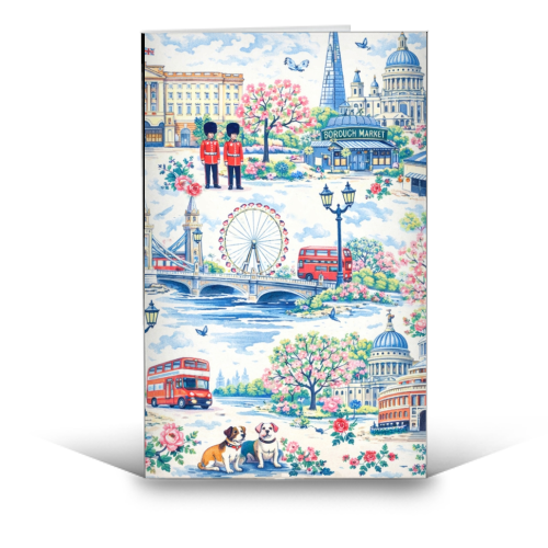 Colourful London Toile - funny greeting card by Ms Doodle