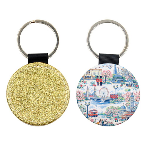 Colourful London Toile - keyring by Ms Doodle