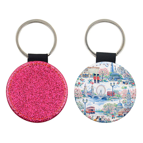 Colourful London Toile - keyring by Ms Doodle