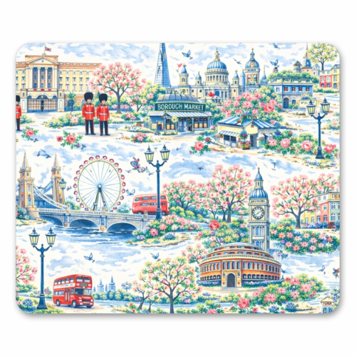 Colourful London Toile - mouse mat by Ms Doodle