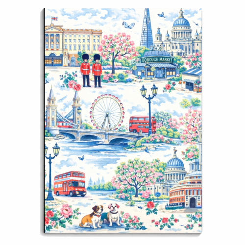 Colourful London Toile - personalised A4, A5, A6 notebook by Ms Doodle