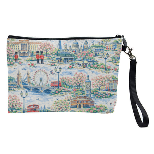 Colourful London Toile - pretty makeup bag by Ms Doodle