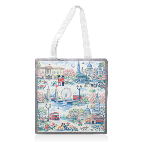 Colourful London Toile - printed canvas tote bag by Ms Doodle