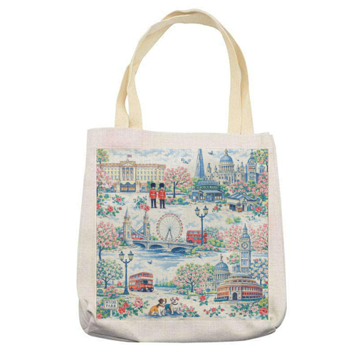 Colourful London Toile - printed canvas tote bag by Ms Doodle
