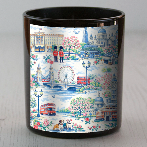 Colourful London Toile - scented candle by Ms Doodle