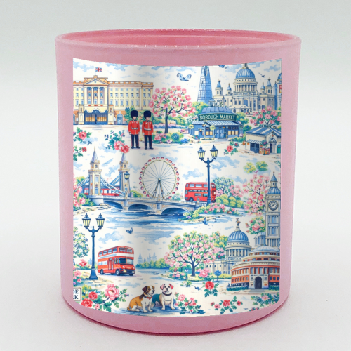 Colourful London Toile - scented candle by Ms Doodle