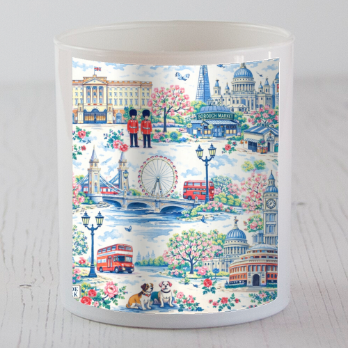 Colourful London Toile - scented candle by Ms Doodle