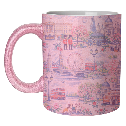 Colourful London Toile - unique mug by Ms Doodle