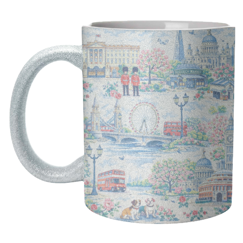 Colourful London Toile - unique mug by Ms Doodle