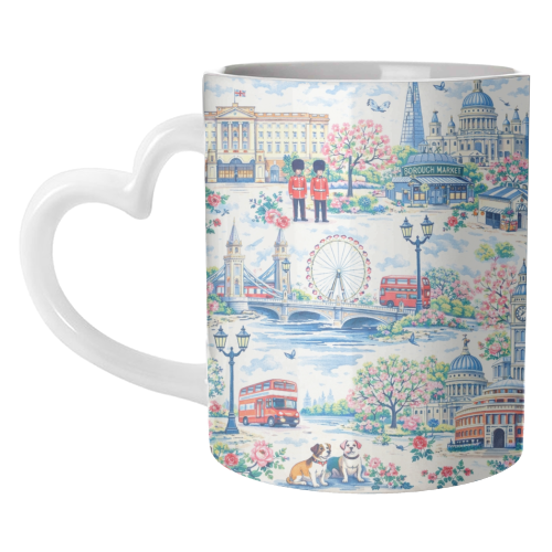 Colourful London Toile - unique mug by Ms Doodle