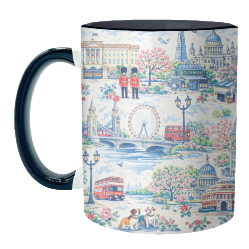 Colourful London Toile - unique mug by Ms Doodle