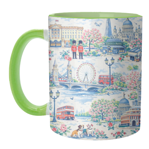 Colourful London Toile - unique mug by Ms Doodle