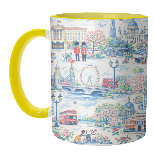 Colourful London Toile - unique mug by Ms Doodle