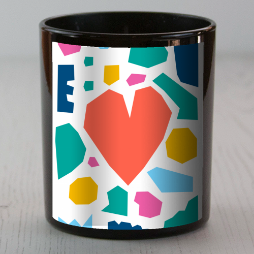 Colourful Love Heart Mosaic - scented candle by Adam Regester