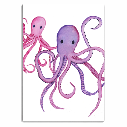 Colourful Octopus Pair - personalised A4, A5, A6 notebook by holly crerar