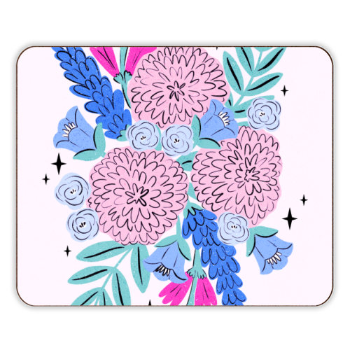 Colourful Pastel Boho Floral Art - designer placemat by Natalie Rodrigues