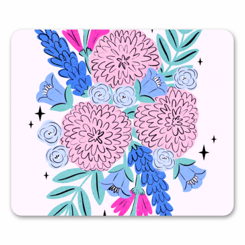 Colourful Pastel Boho Floral Art - mouse mat by Natalie Rodrigues
