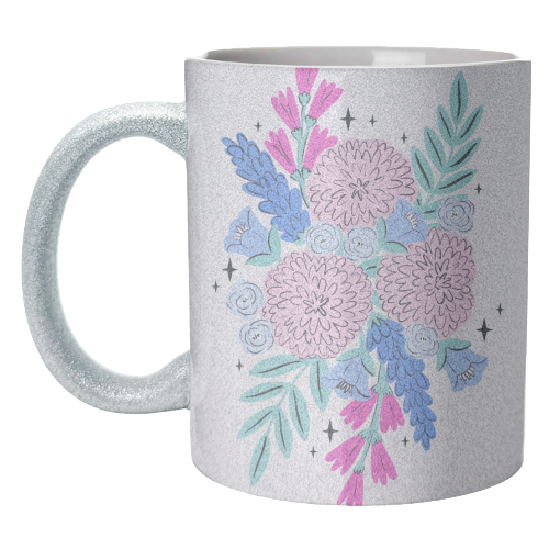 Colourful Pastel Boho Floral Art - unique mug by Natalie Rodrigues