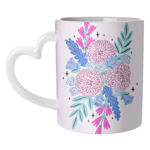 Colourful Pastel Boho Floral Art - unique mug by Natalie Rodrigues
