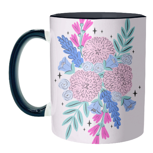 Colourful Pastel Boho Floral Art - unique mug by Natalie Rodrigues