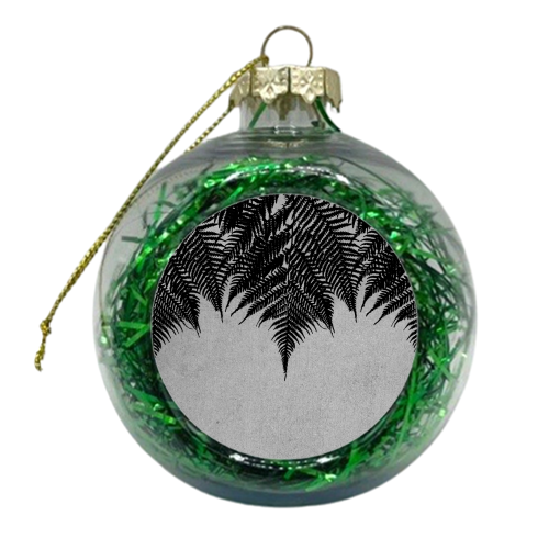 Concrete Fern Black - xmas bauble by Emeline Tate