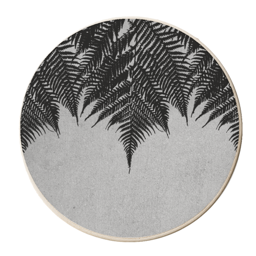 Concrete Fern Black - personalised beer coaster by Emeline Tate
