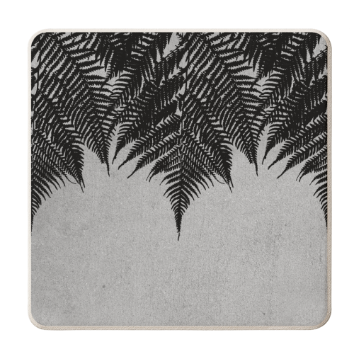 Concrete Fern Black - personalised beer coaster by Emeline Tate