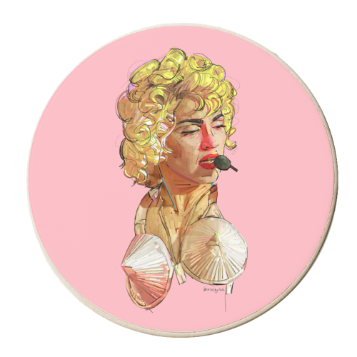 Cone Bra - personalised beer coaster by Beverley Rae