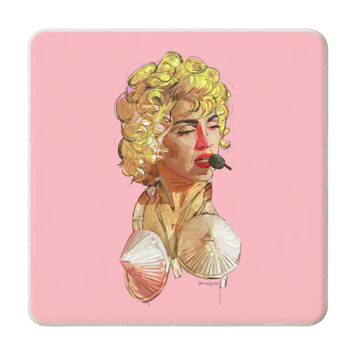 Cone Bra - personalised beer coaster by Beverley Rae