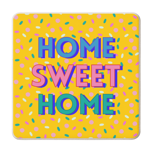 Confetti Print 'Home Sweet Home' - personalised beer coaster by Nida Designs