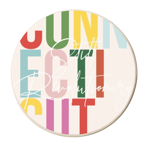 Connecticut "Still Revolutionary" Color State - personalised beer coaster by Toni Scott