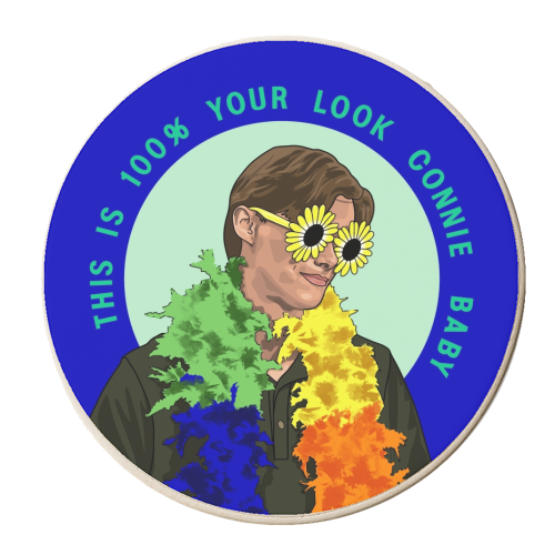 Conrad Fisher Connie Baby boa print - personalised beer coaster by The Girl Next Draw