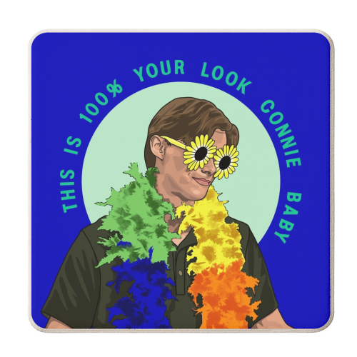 Conrad Fisher Connie Baby boa print - personalised beer coaster by The Girl Next Draw