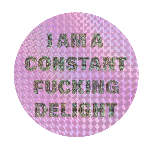 CONSTANT DELIGHT - Circle Sticker by Ms Doodle