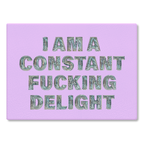 CONSTANT DELIGHT - glass chopping board by Ms Doodle