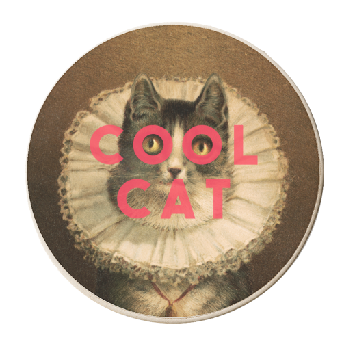 Cool Cat - personalised beer coaster by The 13 Prints
