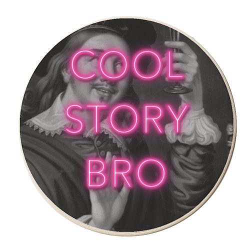 Cool Story Bro | Neon Sign style print - personalised beer coaster by OhMC! Designs