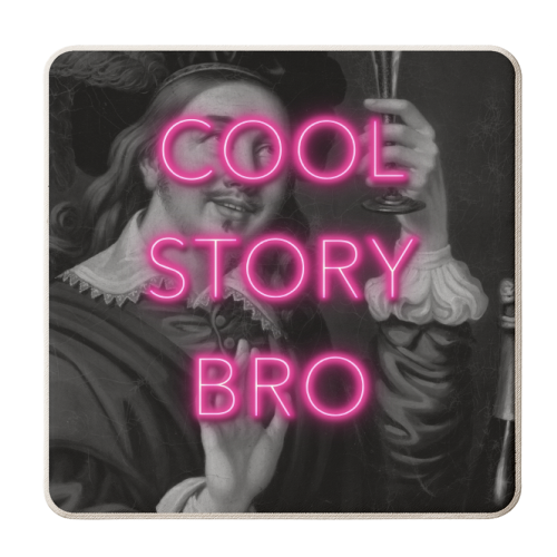 Cool Story Bro | Neon Sign style print - personalised beer coaster by OhMC! Designs