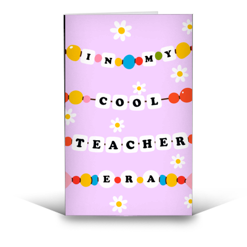 Cool Teacher Era - funny greeting card by Lilly Rose